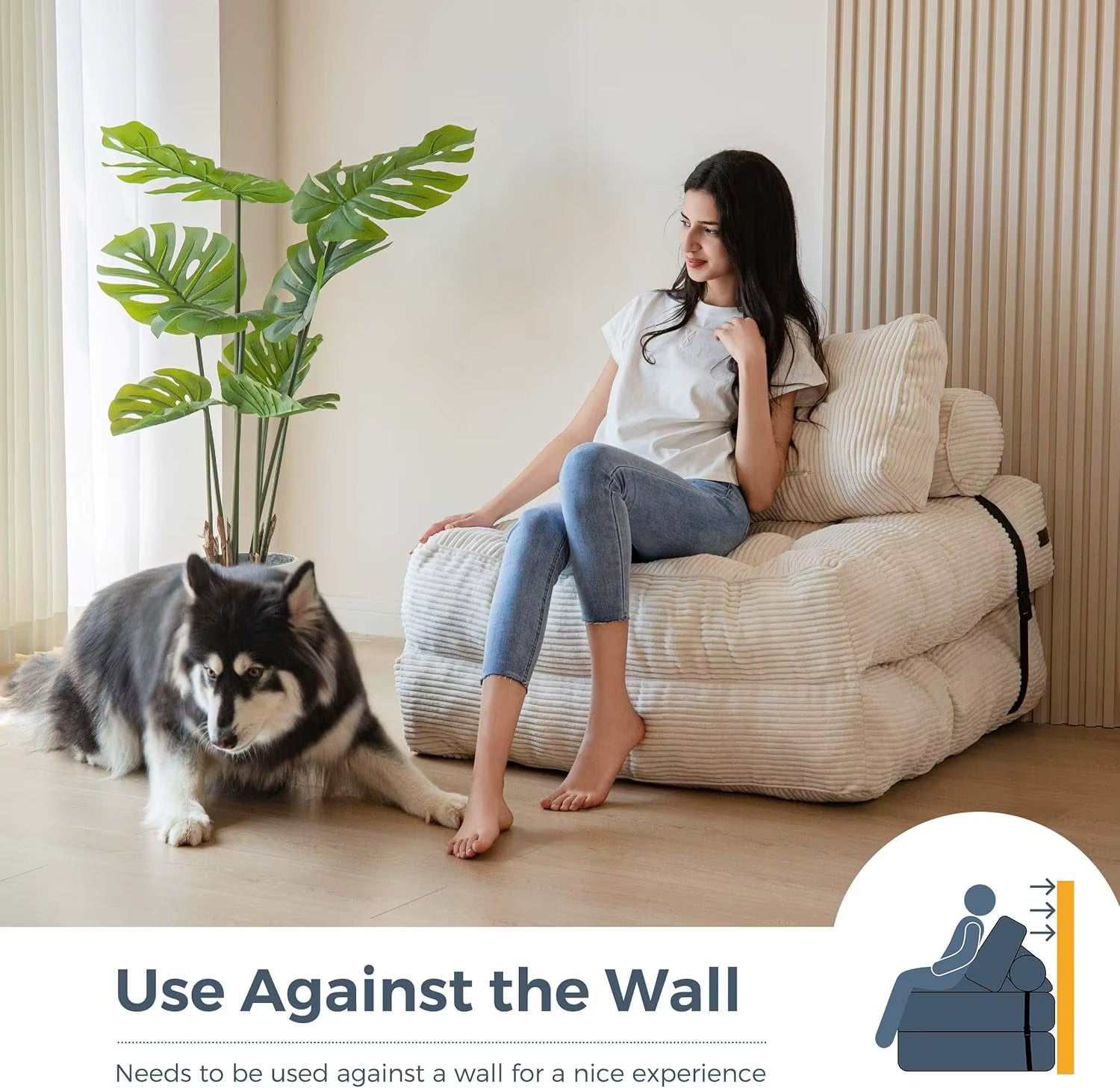 Vacuum Compression Sofa Foldable Simple Fabric Corner Modular Couch Floor Multi Function Nordic Living Room Bedroom Decoration