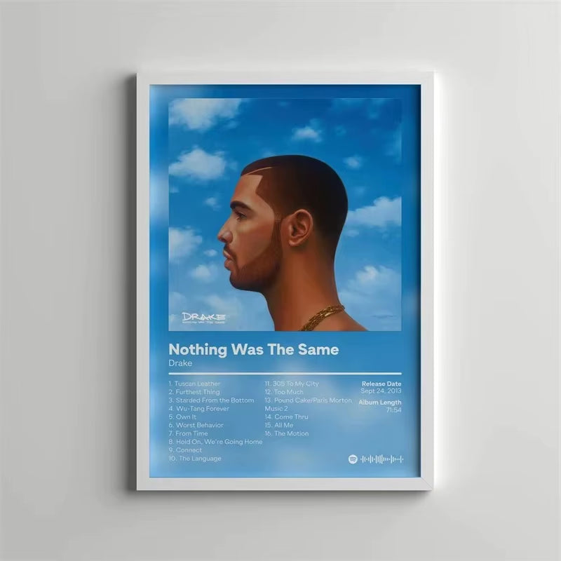 Drake Pop Rap Music Album Cover Poster Aesthetic Rapper Hip Hop Rock Wall Art Canvas Painting Picture for Living Room Home Decor